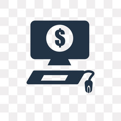 Online banking vector icon isolated on transparent background, Online banking  transparency concept can be used web and mobile