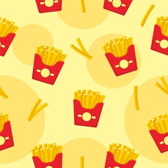 Seamless French Fries Pattern Vector 