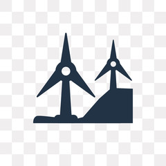 Windmill vector icon isolated on transparent background, Windmill  transparency concept can be used web and mobile
