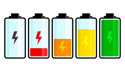 Battery icon. Charge level. Vector illustration