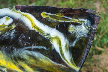 Top view table enamel epoxy resin wood abstract background
