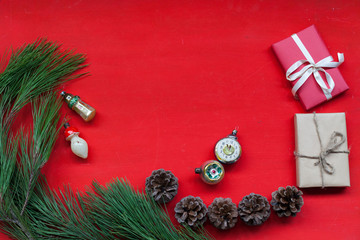 Christmas background Christmas tree decor gifts new year winter holiday decoration