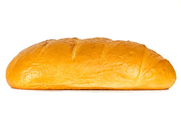 Fresh wheat bread isolated on white background 