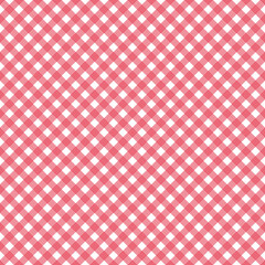 Red gingham pattern.