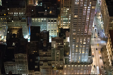 New York at night from above