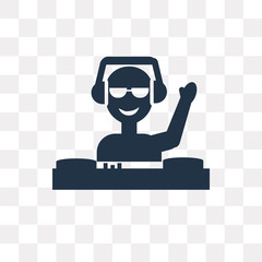 DJ vector icon isolated on transparent background, DJ  transparency concept can be used web and mobile