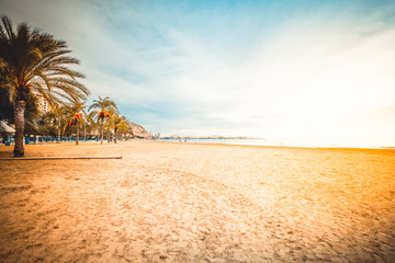 Deserted Beach in Alicante, Spain. Valencia region