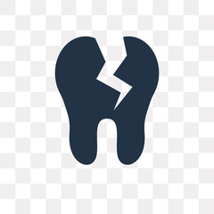 Tooth vector icon isolated on transparent background, Tooth  transparency concept can be used web and mobile