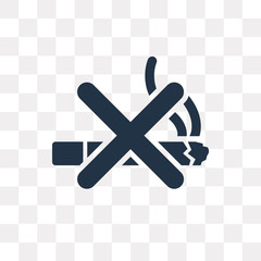 Obraz premium No smoking vector icon isolated on transparent background, No smoking transparency concept can be used web and mobile