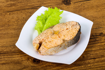 Steamed salmon