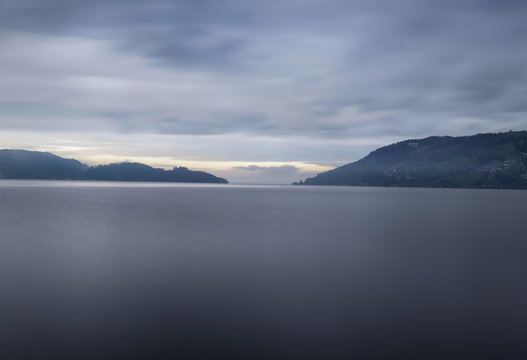 Cloudy winter day at Zugerlake