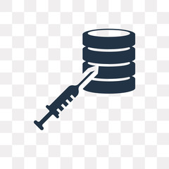 Code injection vector icon isolated on transparent background, Code injection  transparency concept can be used web and mobile