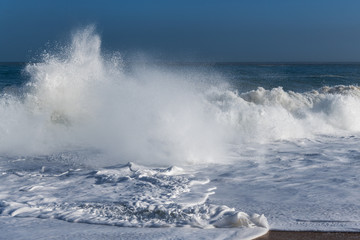Splashing Atlantic ocean wave.