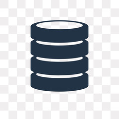 Database vector icon isolated on transparent background, Database  transparency concept can be used web and mobile