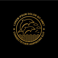 line art dolphin logo