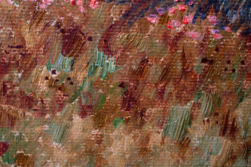 Oil painting detail of an autumn scene.