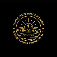 Fototapeta na wymiar line art island logo design