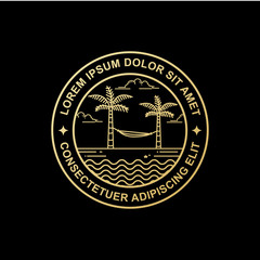 beach line art logo design