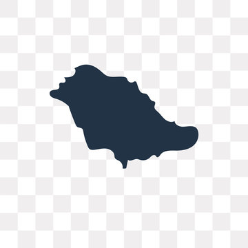 Saudi Arabia map vector icon isolated on transparent background, Saudi Arabia map  transparency concept can be used web and mobile