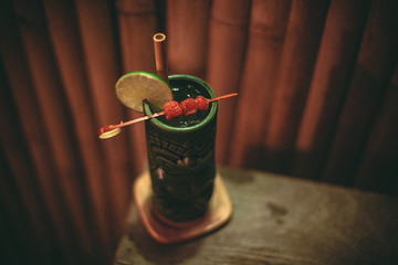 cocktail on a bamboo background