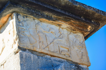 Harpy tomb monument at Xanthos ruins. Turkey. UNESCO world heritage