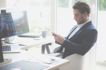 Businessman Working in an Office