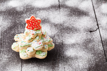 christmas tree made from gingerbread cookies