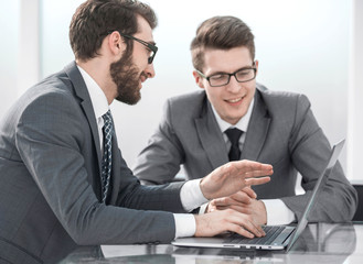 Fototapeta premium close up.two business people sitting at the Desk