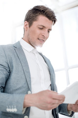 Fototapeta premium close up.businessman with digital tablet