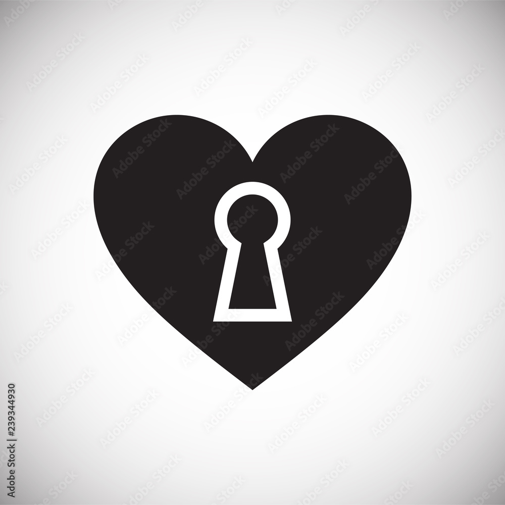 Poster heart pad lock icon on white background for graphic and web design, modern simple vector sign. inter
