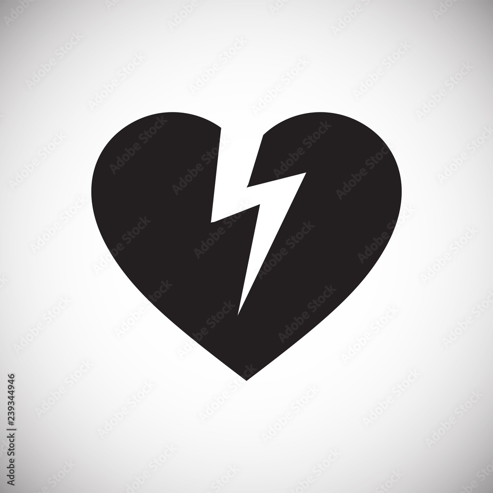 Poster broken heart icon on white background for graphic and web design, modern simple vector sign. interne