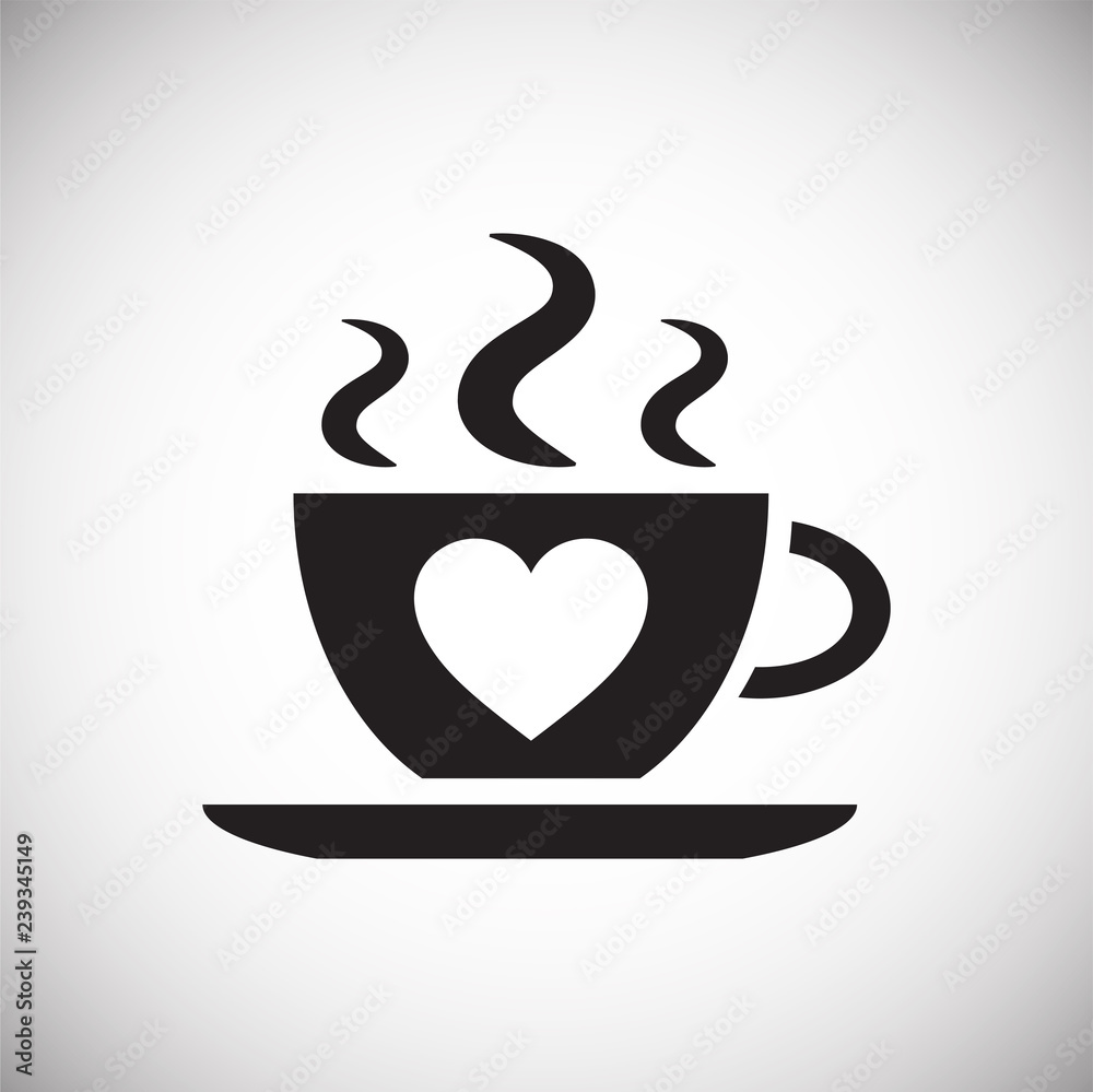 Poster hot drink with heart icon on white background for graphic and web design, modern simple vector sign.