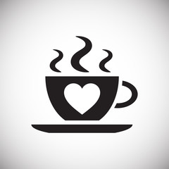 Hot drink with heart icon on white background for graphic and web design, Modern simple vector sign. Internet concept. Trendy symbol for website design web button or mobile app