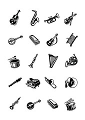 musical instruments pop rock jazz country and classical music icons big set