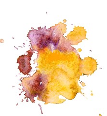 Colorful abstract watercolor texture with splashes and spatters. Modern creative watercolor background for trendy design.