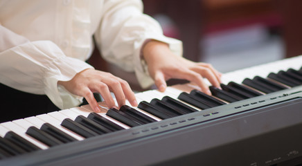 Fototapeta premium Piano Lessons and Piano Playing