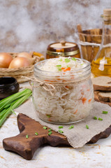 Traditional sauerkraut with carrots
