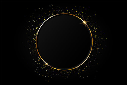 Golden circle abstract background.