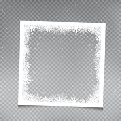 snowy square frame template
