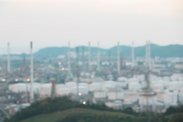 abstract blur background of oil refinery plant,industrial city background concept