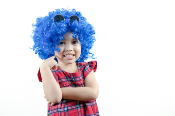 Asian adorable kid smiling with happiness.  