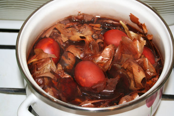 Easter egg, preparing eggs for decorating