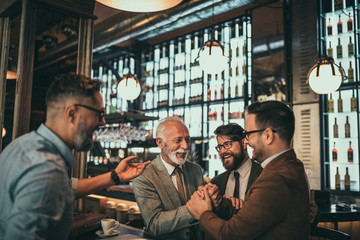 Chilling with colleagues at the bar