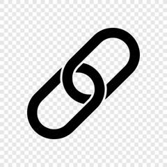 Link icon vector transparent grid