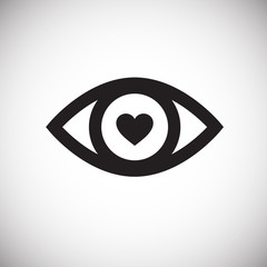 Love eye icon on white background for graphic and web design, Modern simple vector sign. Internet concept. Trendy symbol for website design web button or mobile app