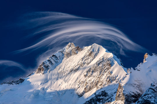Piz Bernina and Biancograt, Switzerland