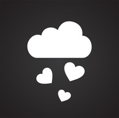 Cloud with hearts icon on black background for graphic and web design, Modern simple vector sign. Internet concept. Trendy symbol for website design web button or mobile app