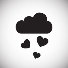Cloud with hearts icon on white background for graphic and web design, Modern simple vector sign. Internet concept. Trendy symbol for website design web button or mobile app