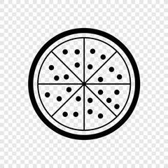 Pizza icon vector transparent grid