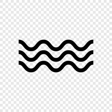 Water waves icon transparent grid